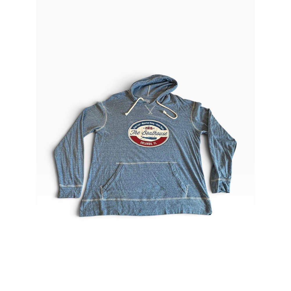 Nature Concepts The Boathouse Hoodie Large Blue Souvenir Logo EUC